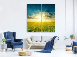 4-piece-canvas-print-sunflowers-in-the-evening-sun