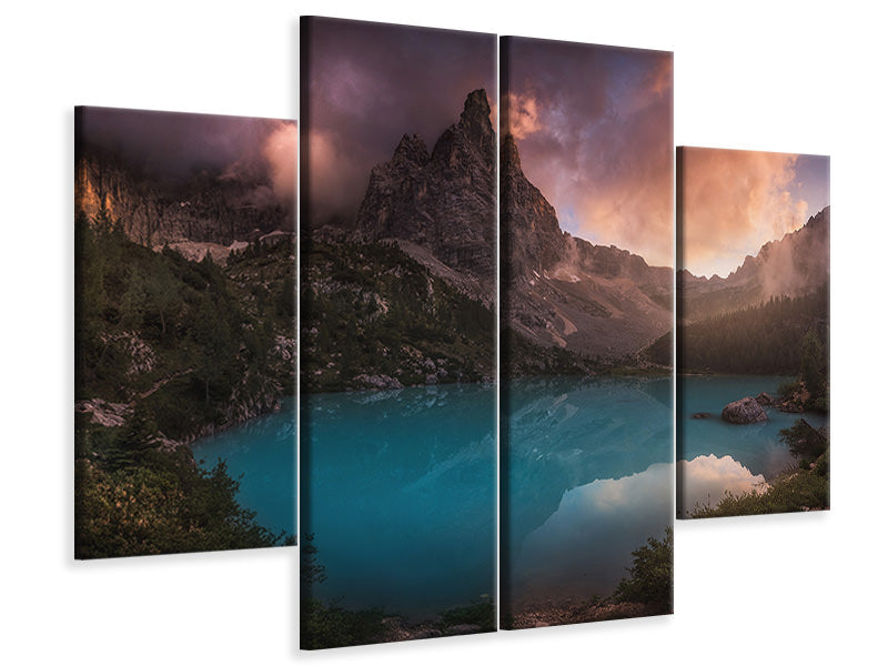 4-piece-canvas-print-turquoise-refection