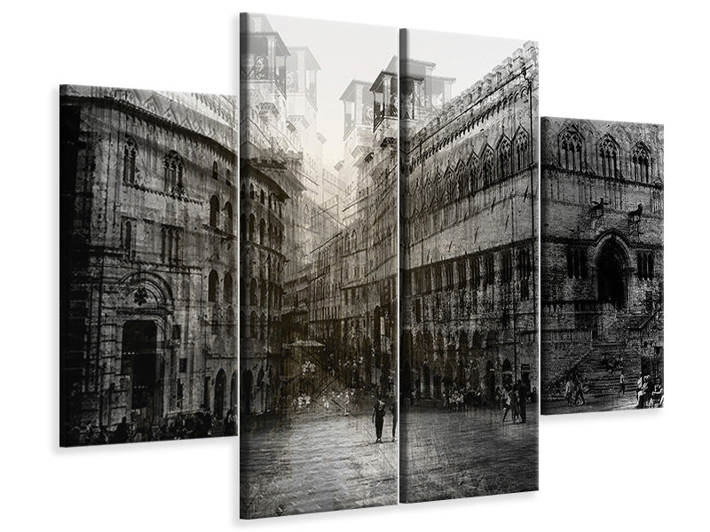 4-piece-canvas-print-walking-in-the-square