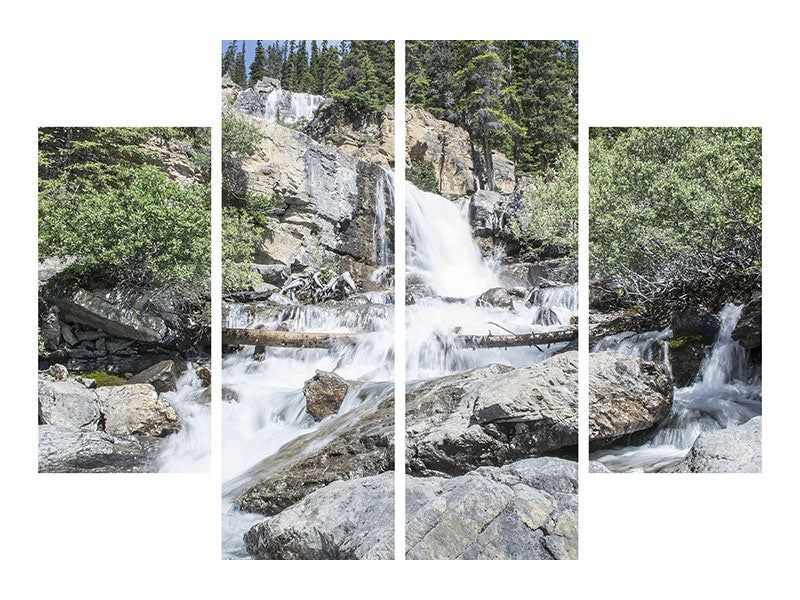 4-piece-canvas-print-wild-waterfall-in-the-forest