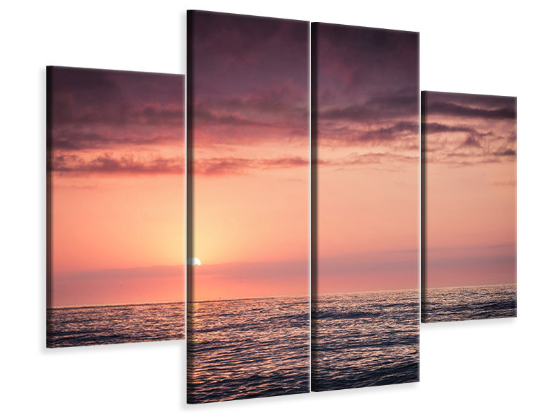 4-piece-canvas-print-wonderful-sunset-on-the-horizon