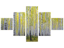 5-piece-canvas-print-autumnal-birch-forest