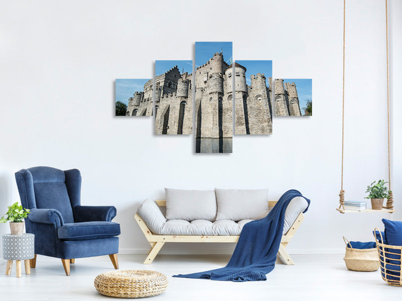 5-piece-canvas-print-castle-gravensteen