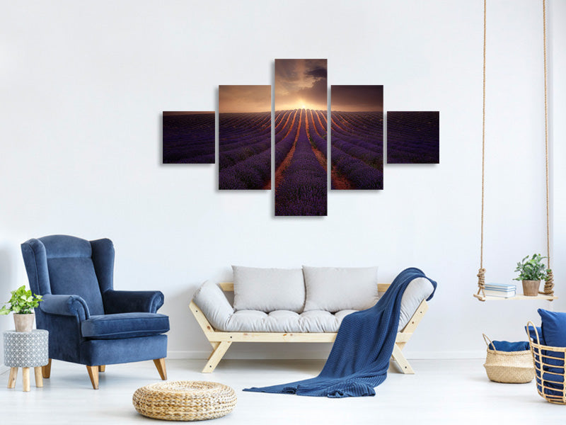 5-piece-canvas-print-in-a-village-of-la-mancha