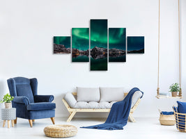 5-piece-canvas-print-lofoten-aurora-reflection