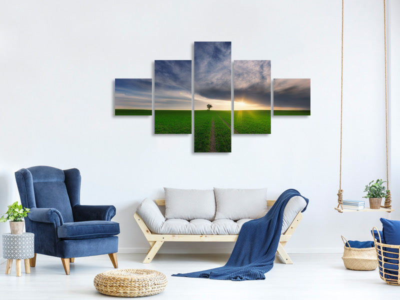 5-piece-canvas-print-loner-in-the-sun