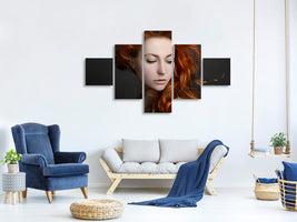 5-piece-canvas-print-red-hair