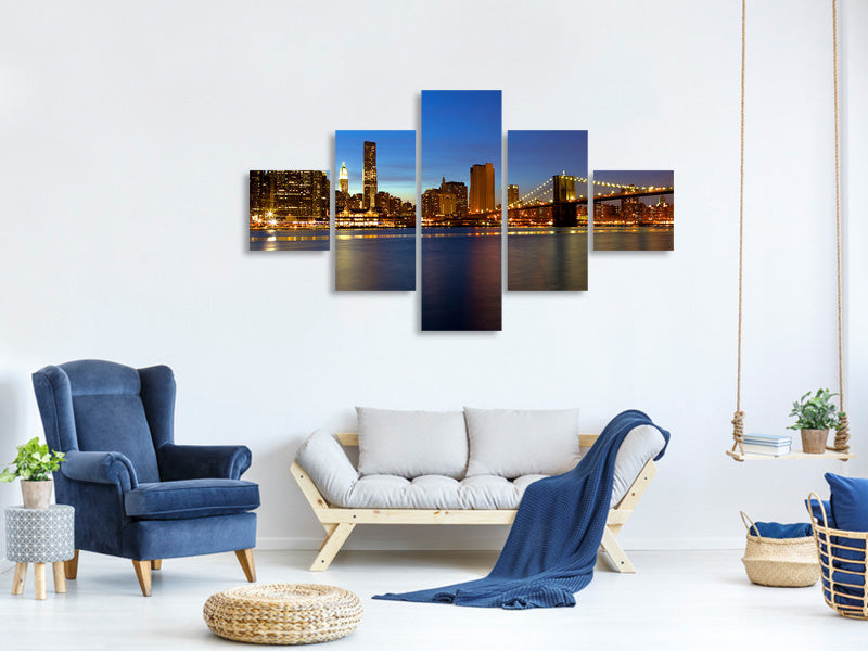 5-piece-canvas-print-skyline-manhattan-in-sea-of-lights