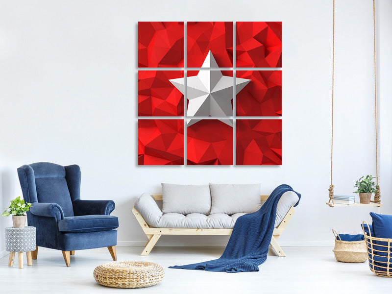 9-piece-canvas-print-3d-star