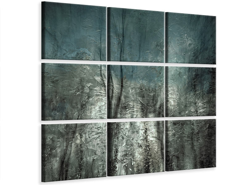 9-piece-canvas-print-frozen-frost-wood