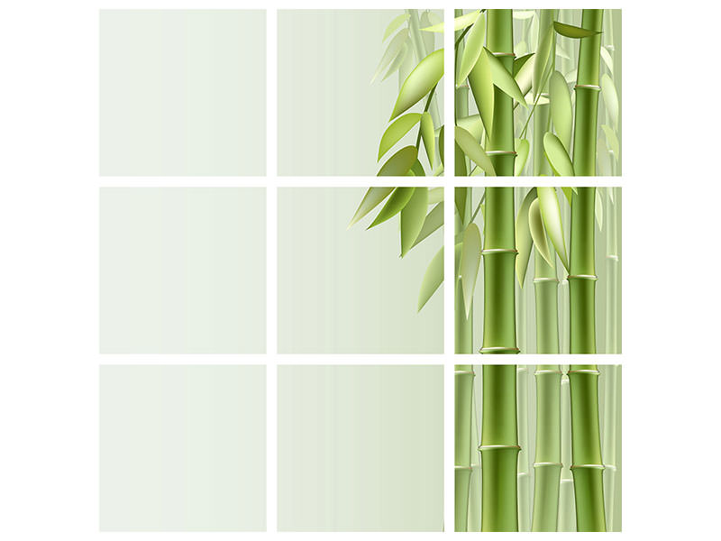 9-piece-canvas-print-green-bamboo