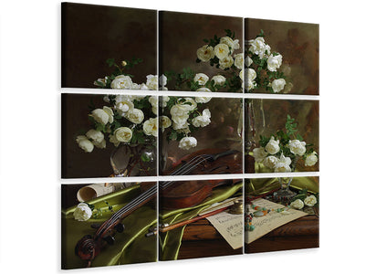 9-piece-canvas-print-still-life-with-violin-and-flowers