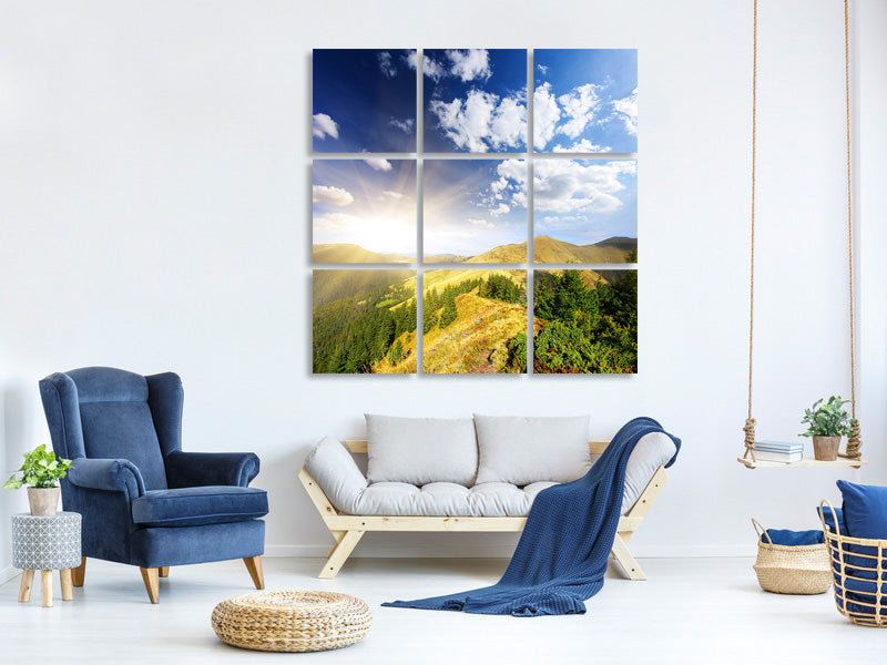 9-piece-canvas-print-sunrise-in-the-mountains