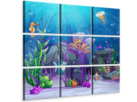 9-piece-canvas-print-underwater-treasure-hunt