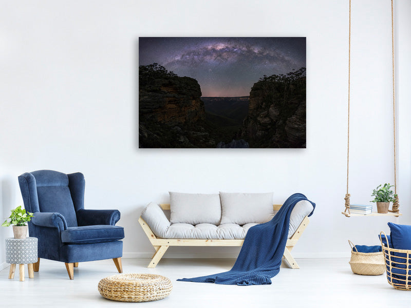 canvas-print-night-sky-over-blue-mountains