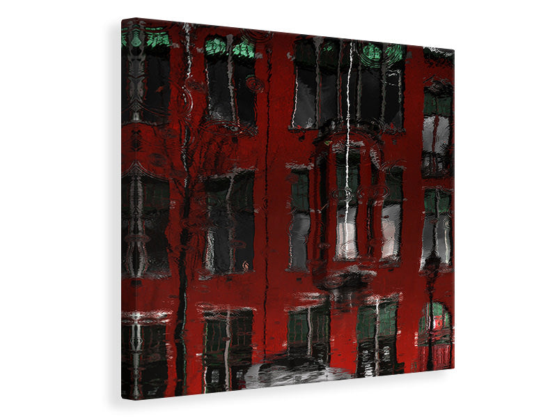 canvas-print-red-house-reflections