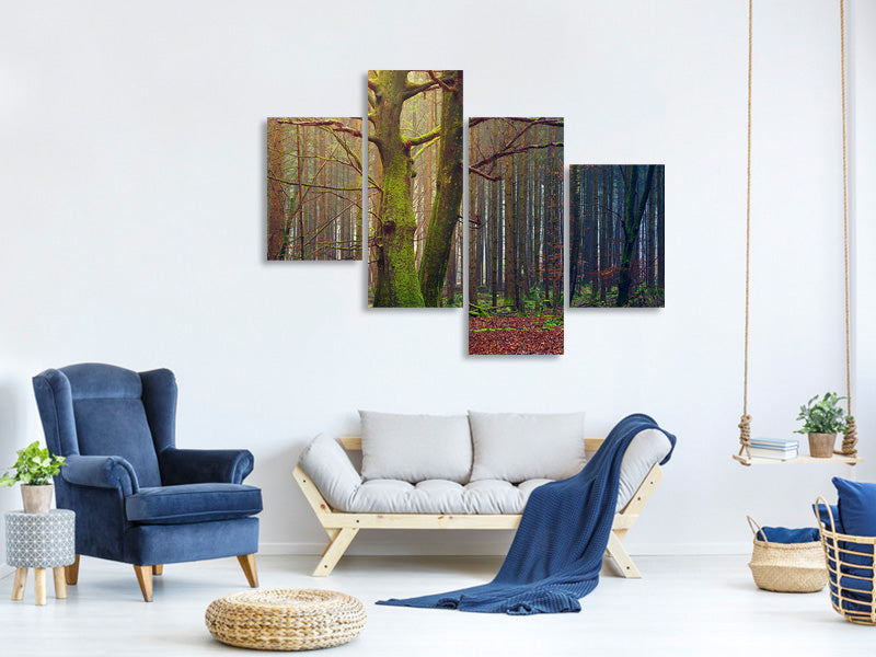 modern-4-piece-canvas-print-alone-in-the-woods