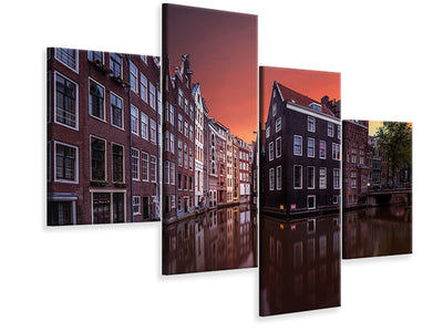 modern-4-piece-canvas-print-amsterdam-dawn