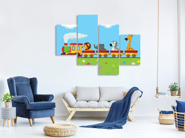 modern-4-piece-canvas-print-animal-train