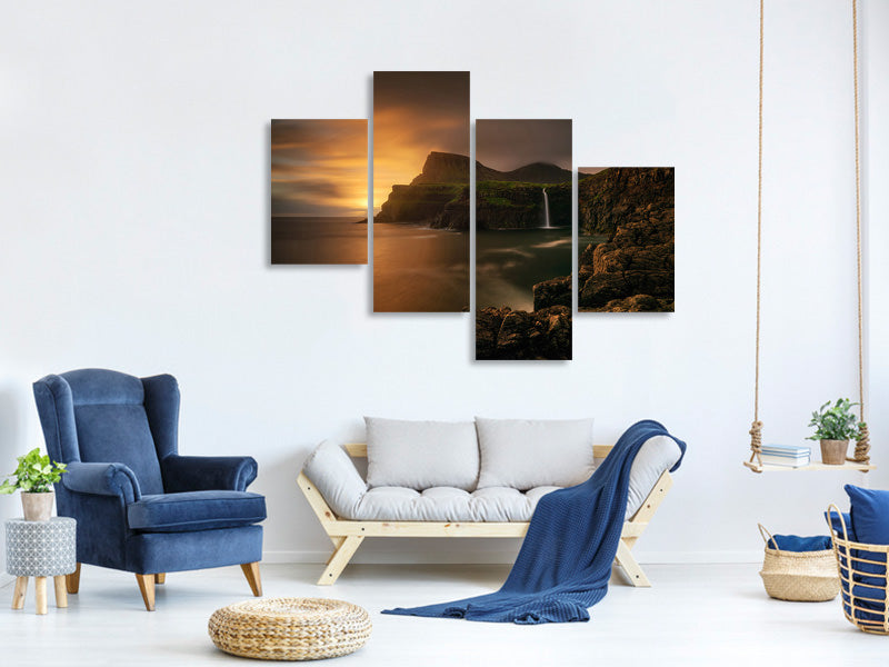 modern-4-piece-canvas-print-arnafjall-sunset