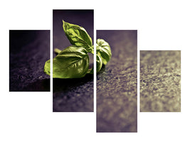 modern-4-piece-canvas-print-basil-leaves