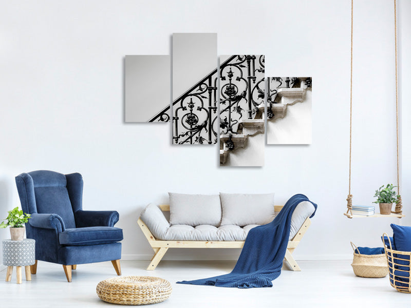modern-4-piece-canvas-print-forged-handrail