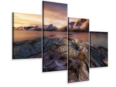 modern-4-piece-canvas-print-frozen-sunrise