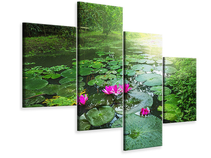 modern-4-piece-canvas-print-garden-pond