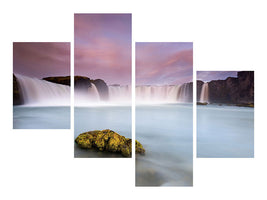 modern-4-piece-canvas-print-godafoss-and-the-moon