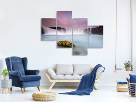 modern-4-piece-canvas-print-godafoss-and-the-moon