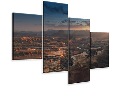 modern-4-piece-canvas-print-green-river