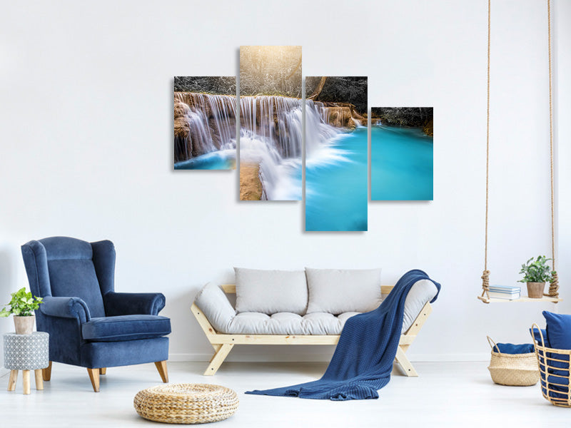 modern-4-piece-canvas-print-happy-waterfall