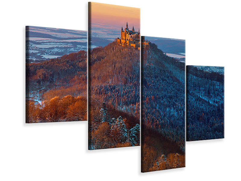 modern-4-piece-canvas-print-hohenzollern-in-winter-mood