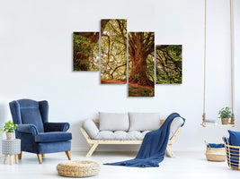 modern-4-piece-canvas-print-in-the-dense-forest