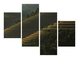 modern-4-piece-canvas-print-landing-fields-at-sunrise-beautiful-golden-light-shines