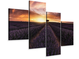 modern-4-piece-canvas-print-lavender-sunset