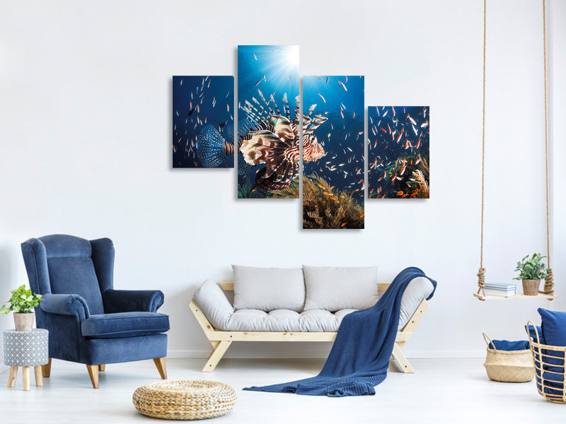 modern-4-piece-canvas-print-lionfish