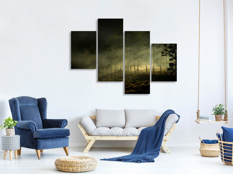 modern-4-piece-canvas-print-misty-morning-ii