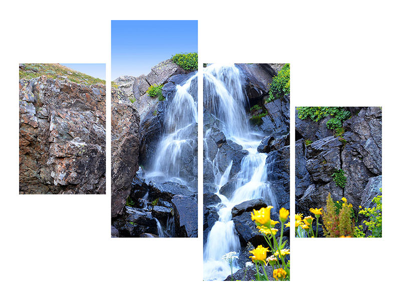 modern-4-piece-canvas-print-moving-waterfall