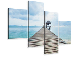modern-4-piece-canvas-print-ocean-footbridge