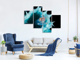 modern-4-piece-canvas-print-shrimp-in-a-blue-sponge