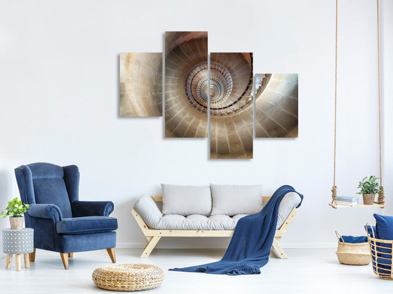 modern-4-piece-canvas-print-spiral-staircase