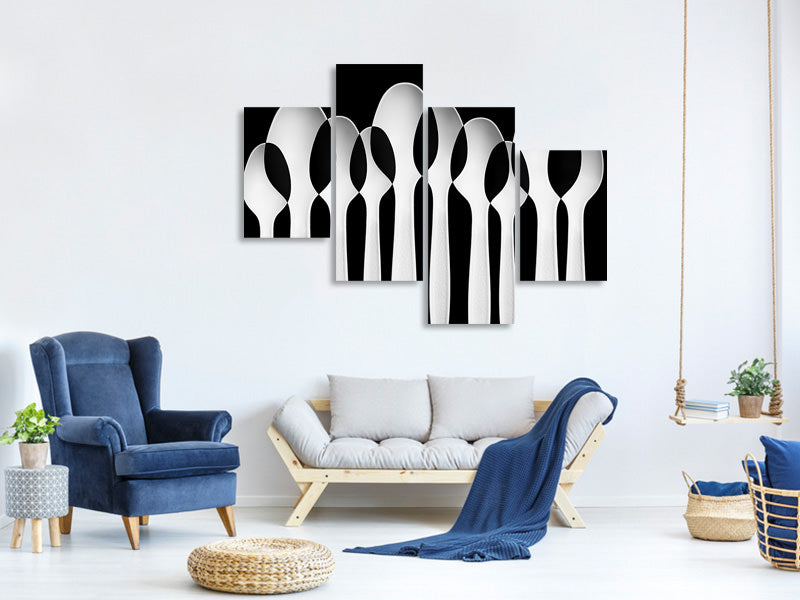 modern-4-piece-canvas-print-spoons-abstract-forest