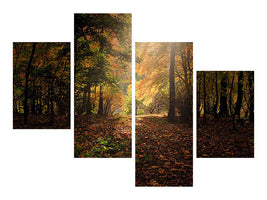 modern-4-piece-canvas-print-the-deciduous-forest