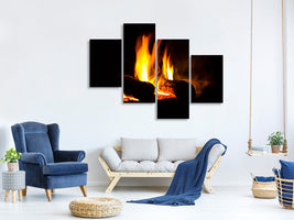 modern-4-piece-canvas-print-the-fireplace