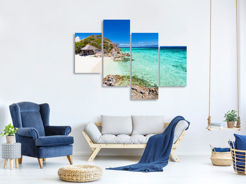 modern-4-piece-canvas-print-the-house-on-the-beach
