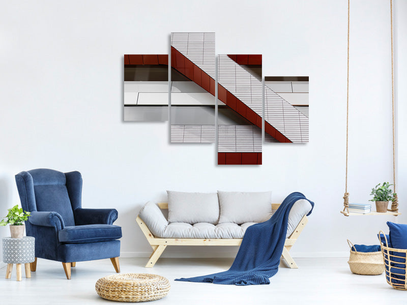 modern-4-piece-canvas-print-the-red-line