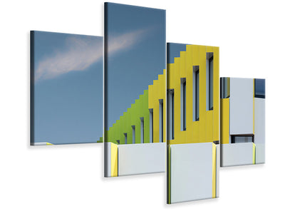 modern-4-piece-canvas-print-zigzag-facade