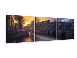 panoramic-3-piece-canvas-print-amsterdam-keizersgracht