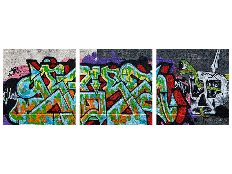 panoramic-3-piece-canvas-print-graffiti-in-new-york